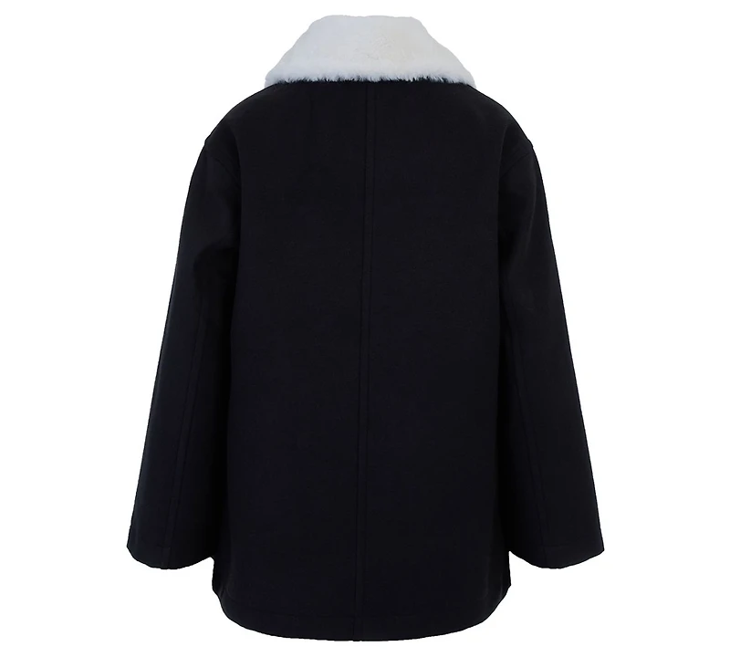 Michael Kors Big Girls Faux Wool Collar Jacket