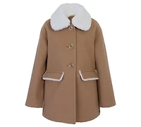 Michael Kors Big Girls Faux Wool Collar Jacket