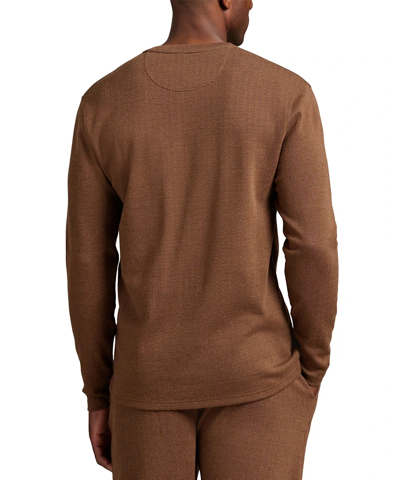 Polo Ralph Lauren Men's Long Sleeve Herringbone Henley Sleep Shirt