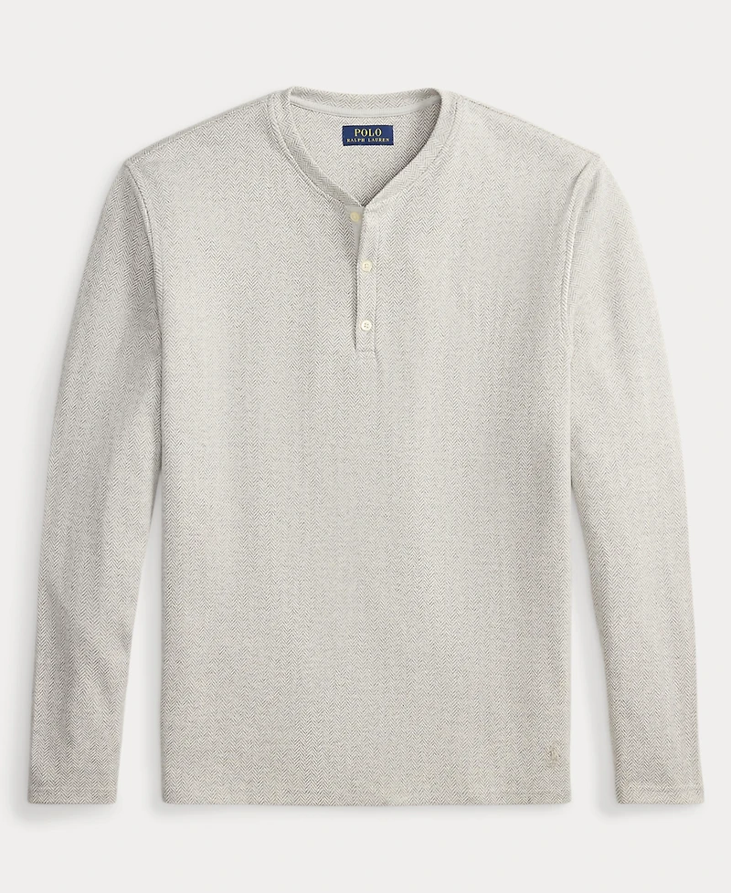 Polo Ralph Lauren Men's Long Sleeve Herringbone Henley Sleep Shirt
