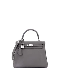 Pre-Owned Hermes Kelly Handbag Grey Togo with Palladium Hardware