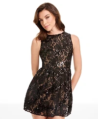 Dress the Population Women's Jackie Sequin Sleeveless Fit & Flare
