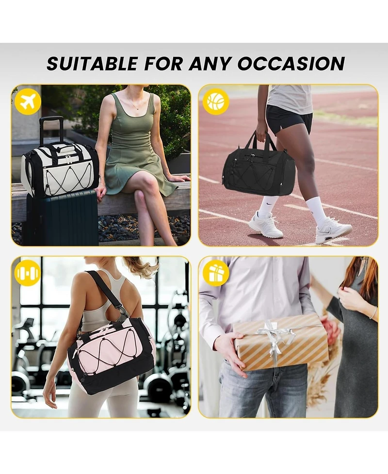 Gym Bag for Women - 15 Inches Small Duffle Bag, Lightweight Travel Duffel Bag for Sports, Gym & Weekend Trips