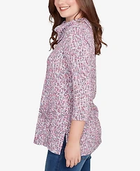 Ruby Rd. Petite Patch Pocket Spacedye Top