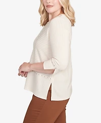 Alfred Dunner Petite Mount Laurel Embellished Top