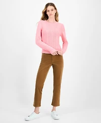 Nautica Women's Cotton Heart Cable Crewneck Sweater