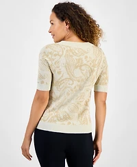 Jm Collection Petite Jacquard Sweater, Macy's Exclusive