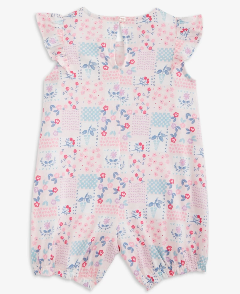 First Impressions Baby Girls Patchwork-Floral Printed Sunsuit, Macy's Exclusive