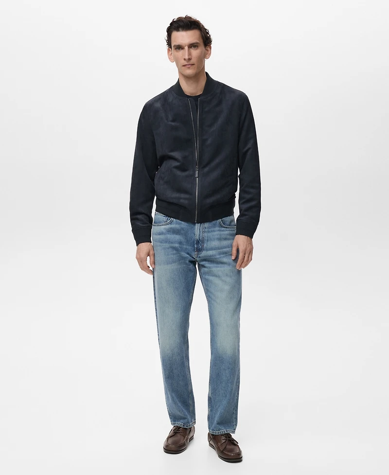 Mango Men's Suede-Effect Bomber Jacket