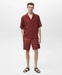Mango Men's Openwork Detail Cotton Shirt