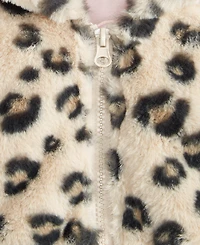 First Impressions Baby Girls Leopard-Print Faux-Fur Hooded Jacket, Macy's Exclusive