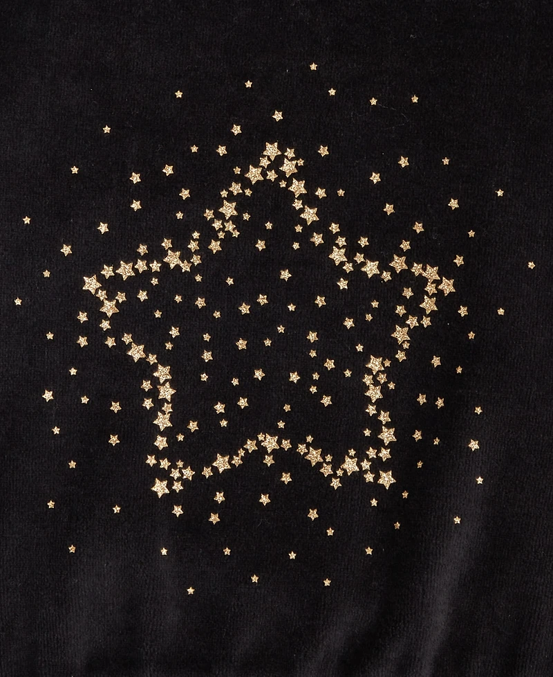 First Impressions Baby Girls Long-Sleeve Glitter-Dot Star Velour Top, Macy's Exclusive