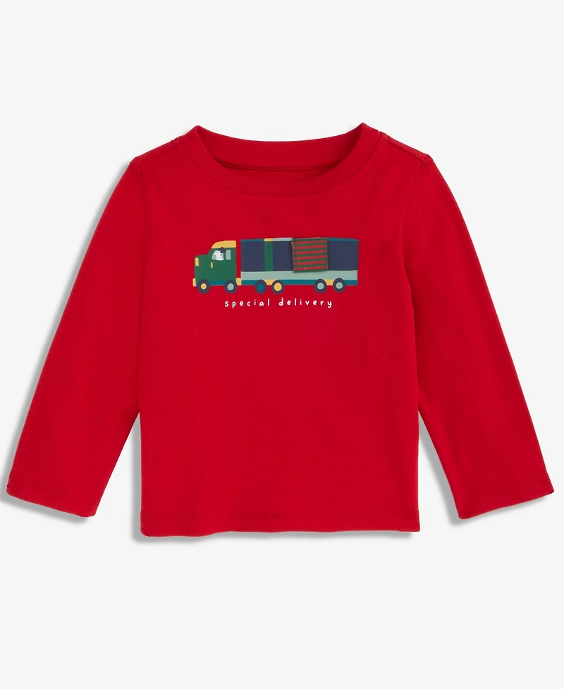 First Impressions Baby Boys Long-Sleeve Special Delivery Graphic T-Shirt, Macy's Exclusive