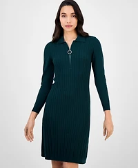Robbie Bee Women's Cable-Knit Long-Sleeve Sweater Dress