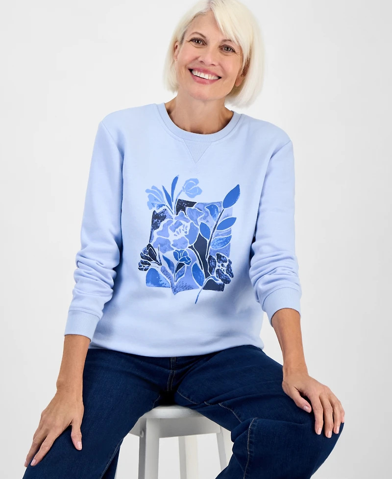 Style & Co Petite Tulip Graphic Print Sweatshirt, Macy's Exclusive