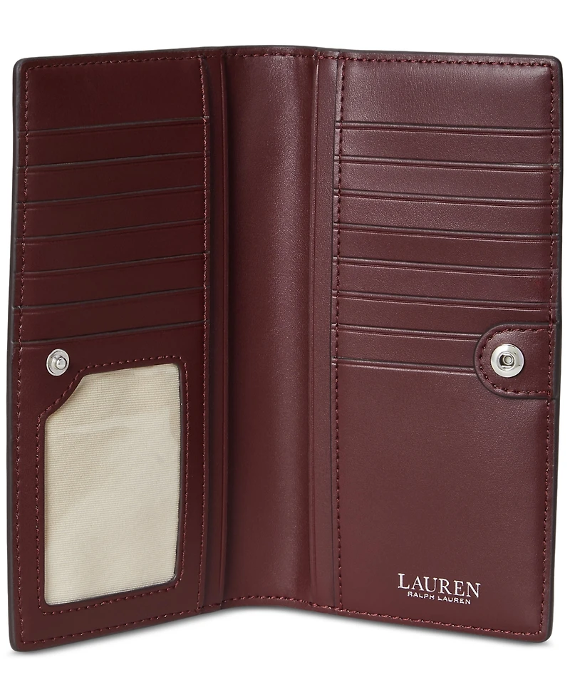 Lauren Ralph Crosshatch Leather Slim Snapped-Closure Wallet