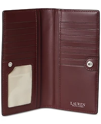Lauren Ralph Crosshatch Leather Slim Snapped-Closure Wallet