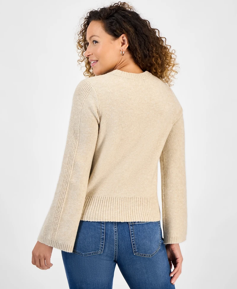 Style & Co Petite Ribbed Bell-Sleeve Sweater, Macy's Exclusive