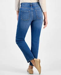 Style & Co Petite Embroidered High-Rise Straight-Leg Jeans, Macy's Exclusive