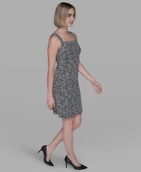 Karl Lagerfeld Paris Women's Metallic Knit Tweed Sheath Dress