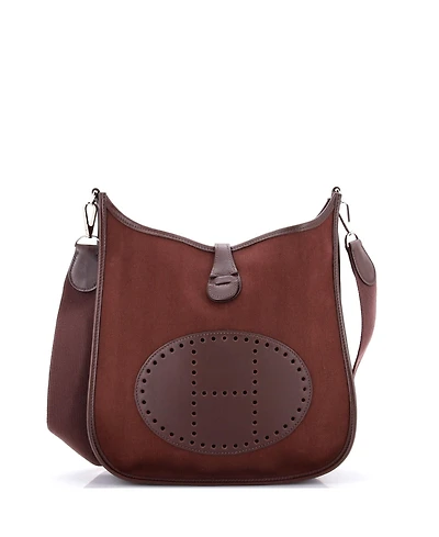Pre-Owned Hermes Pm Evelyne Bag Gen Ii Toile and Leather