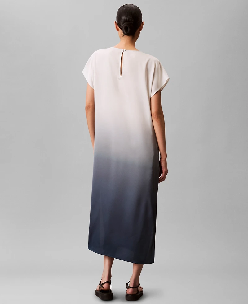 Calvin Klein Women's Printed Satin Relaxed Dress