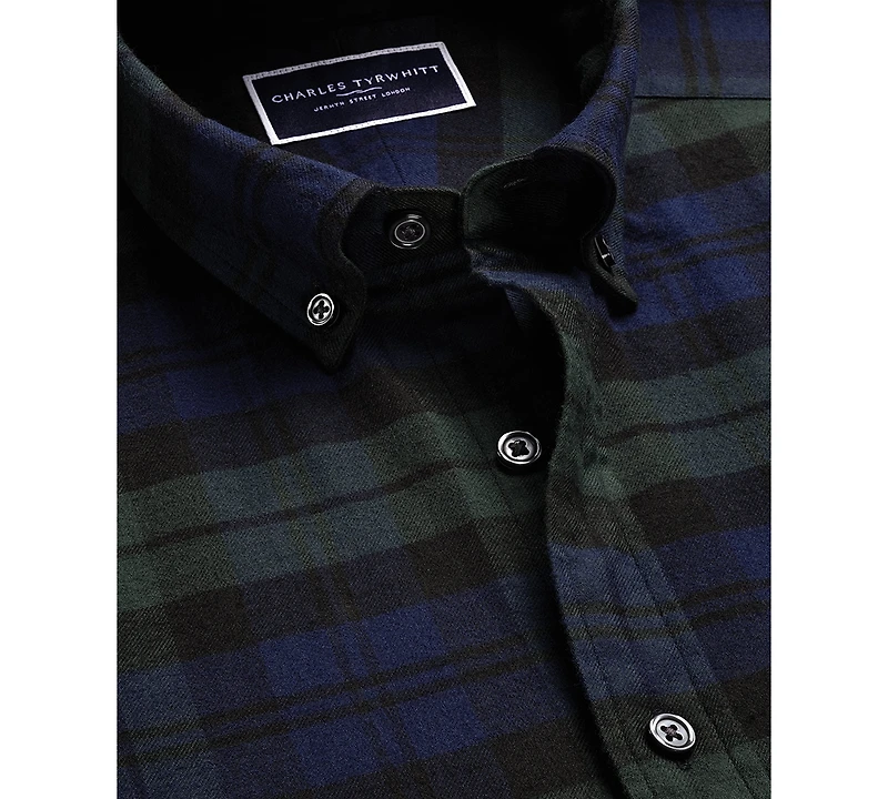 Charles Tyrwhitt Men's Plaid Long-Sleeve Shirt