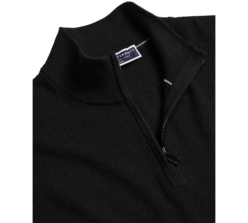 Charles Tyrwhitt Men's Long Sleeve Quarter-Zip Merino Wool Sweater