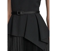 Eliza J Women's Sleeveless Crewneck Peplum Midi Dress