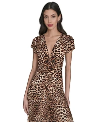 Vince Camuto Women's Printed Twist-Front Wide-Leg Jumpsuit