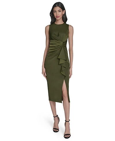 Vince Camuto Women's Satin Tuck-Waist Midi Dress