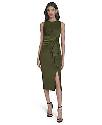 Vince Camuto Women's Satin Tuck-Waist Midi Dress