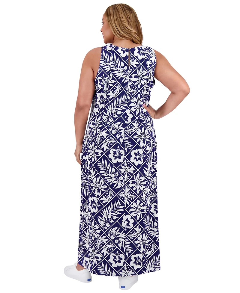 London Times Plus Carwash Sleeveless Maxi Dress