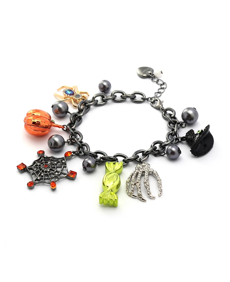 Betsey Johnson Faux Stone Spooky Halloween Charm Bracelet
