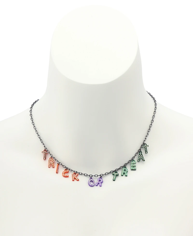Betsey Johnson Faux Stone Halloween Trick or Treat Bib Necklace