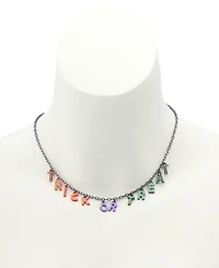 Betsey Johnson Faux Stone Halloween Trick or Treat Bib Necklace