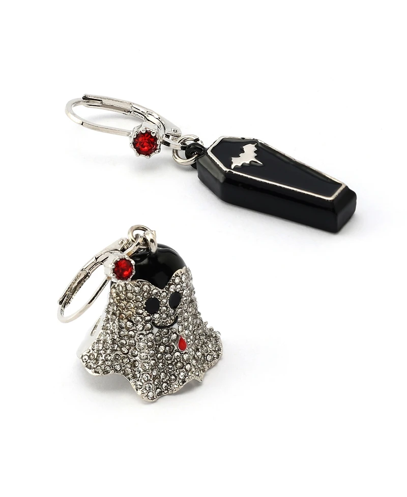 Betsey Johnson Faux Stone Halloween Vampire Coffin Mismatch Earrings
