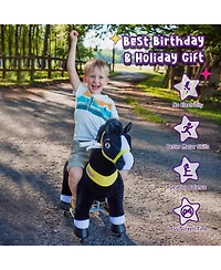 PonyCycle Ride-on Horse Black Model E Size 4 for 4-7 Years