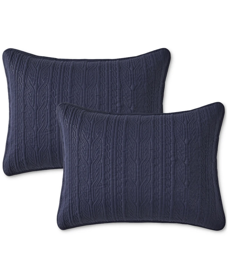 Seventh Studio Cable-Knit Pinsonic Microfiber 2-Pc. Quilt Set, Twin