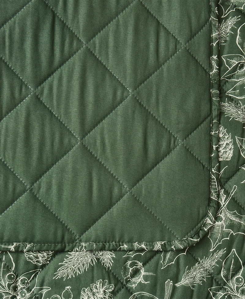 Seventh Studio Merry Botanical-Print Pinsonic Microfiber -Pc. Quilt Set