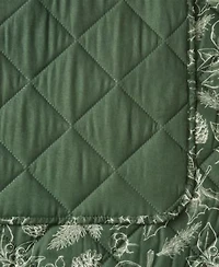 Seventh Studio Merry Botanical Print Pinsonic Microfiber Quilt Sets