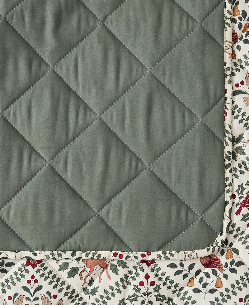 Seventh Studio Winter Diamond Holiday-Print Pinsonic Microfiber -Pc. Quilt Set