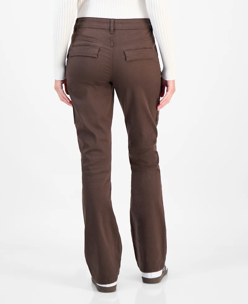 Madden Girl Juniors' High-Rise Twill Bootcut Cargo Pants