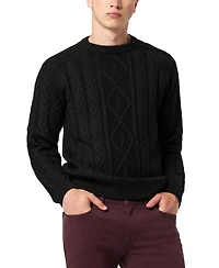 Buffalo David Bitton Men's Walder Solid Cable Knit Sweater