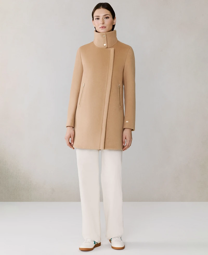 Soia & Kyo Women's Puffer-Bib Asymmetric Zip-Front Coat