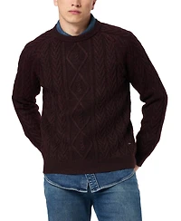 Buffalo David Bitton Men's Walder Solid Cable Knit Sweater