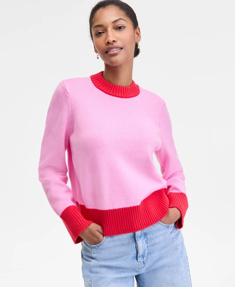 On 34th Women's Long Sleeve Crewneck Sweater, Macy's Exclusive