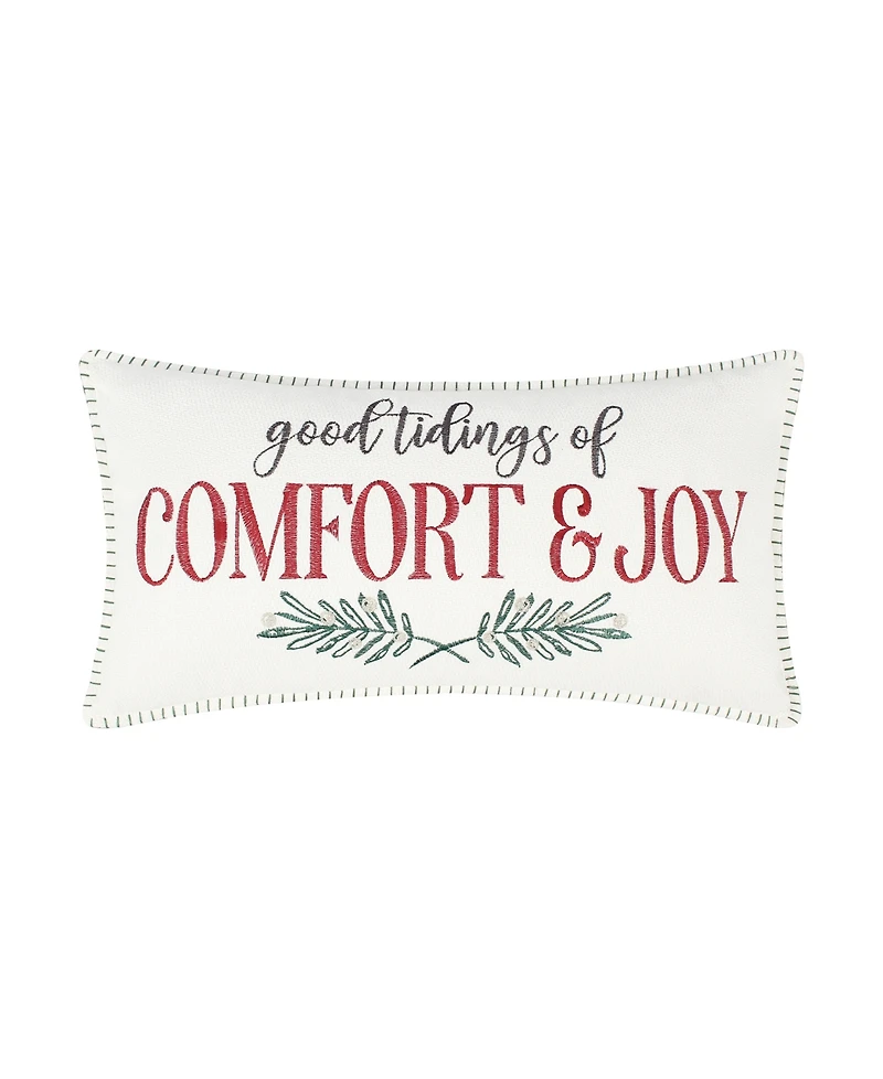 Levtex Spencer Plaid Comfort Embroidered Decorative Pillow, 12" x 24"