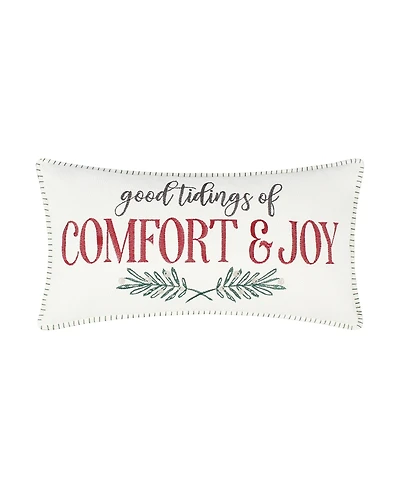 Levtex Spencer Plaid Comfort Embroidered Decorative Pillow, 12" x 24"