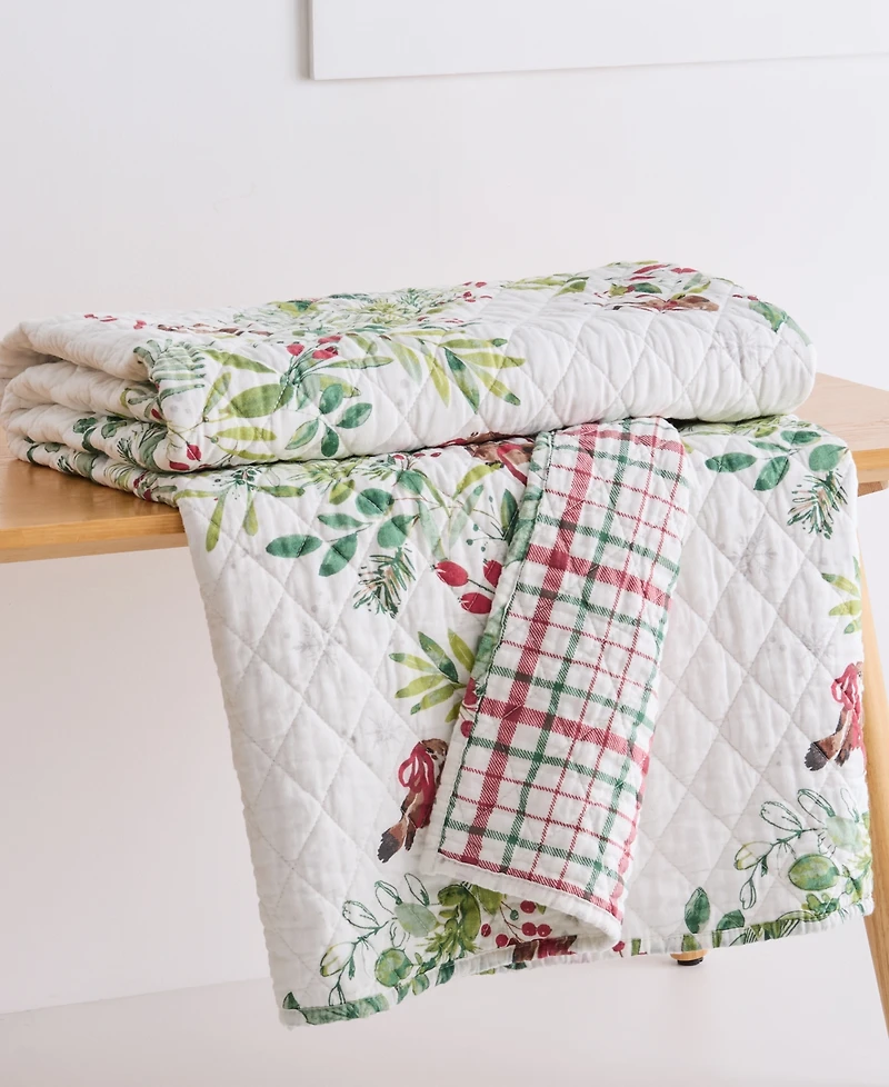 Levtex Tinsel Tidings Reversible Quilted Throw, 50" x 60"